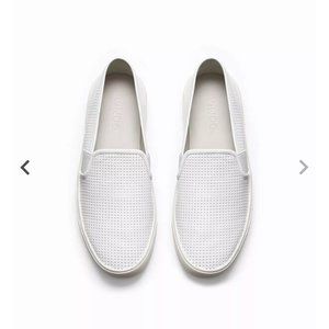 Vince Perforated Leather Blair Sneaker, White Size 7.5